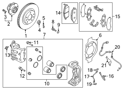 2019 Infiniti QX50 Front Brakes Pin Diagram for 41133-3WU0A