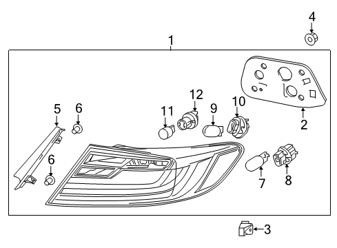 2017 Honda Accord Bulbs Bezel, L. Diagram for 33551-T3L-A11