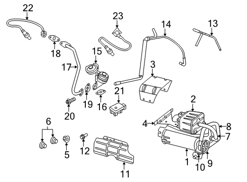 2005 Dodge Ram 1500 Emission Components Screw-Tapping Diagram for 6035625