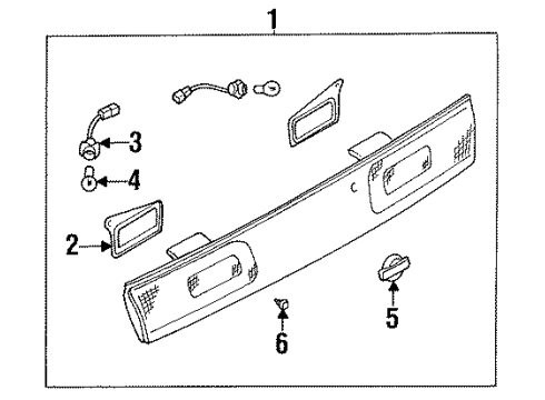 1995 Nissan 240SX Bulbs Socket Assembly Diagram for 26254-70F00