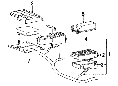 1995 Hyundai Elantra Hood & Components Relay And Fuse Box Kit Diagram for 91290-28A01