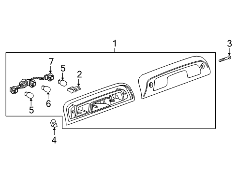 2020 GMC Sierra 1500 Bulbs High Mount Lamp Diagram for 84900397