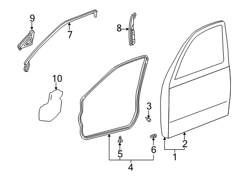 Diagram for 2002 Lexus LS430 Front Door, Body