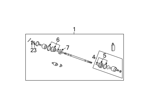 2003 Hyundai Santa Fe Drive Axles - Front Boot Kit-Front Axle Differential Side Diagram for 49506-26B00