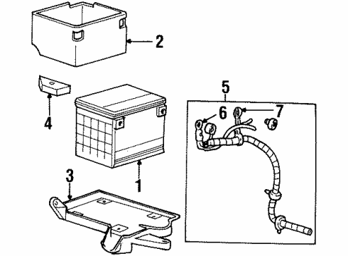 1995 Oldsmobile Achieva Battery Cable Asm, Battery Diagram for 88860075