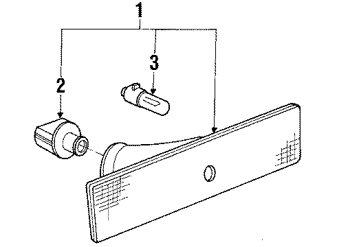 1988 BMW M6 Side Marker Lamps Side Marker Light, Rear Diagram for 63141385791