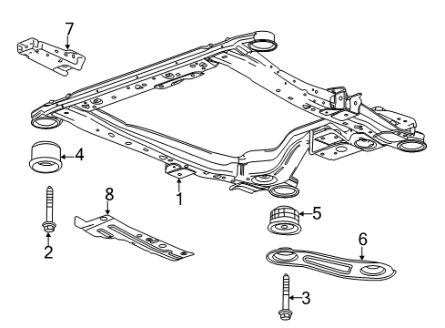 2014 Chevrolet Impala Suspension Mounting - Front Engine Cradle Nut Diagram for 11570705