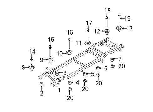 2011 Ford E-150 Frame & Components Lower Insulator Diagram for 7C2Z-1000155-A