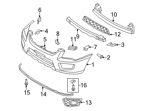 2009 Kia Sportage Front Bumper Lip - Front Bumper Diagram for 865251F000