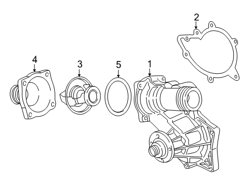 1995 BMW 740iL Cooling System Engine Coolant Thermostat Diagram for 11531729720