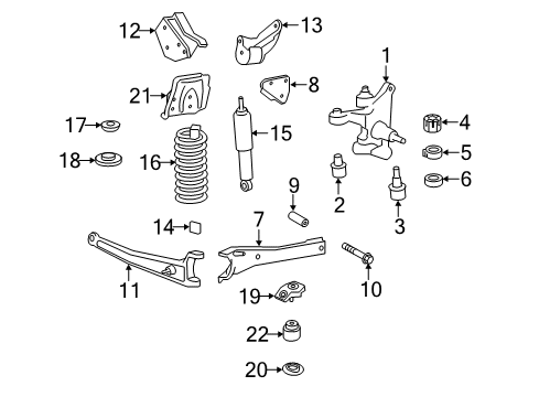 2017 Ford F-350 Super Duty Front Suspension Components, Stabilizer Bar Housing Assembly Diagram for BC3Z-5A306-A