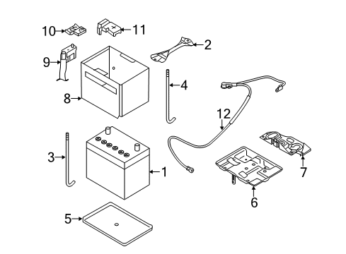 2014 Nissan NV200 Battery Bracket Battery Diagram for F4860-3LMMA