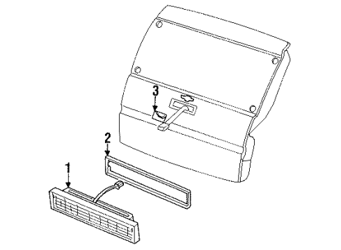 1995 Chevrolet Lumina APV High Mount Lamps Lamp Asm-High Mount Stop Diagram for 5977976