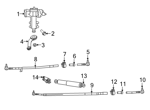 2022 Jeep Gladiator Steering Gear & Linkage GEAR-POWER STEERING Diagram for 68551689AA