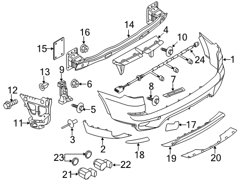 2013 BMW X5 Parking Aid Top Rear Side View Camera Control Unit Diagram for 66539291387