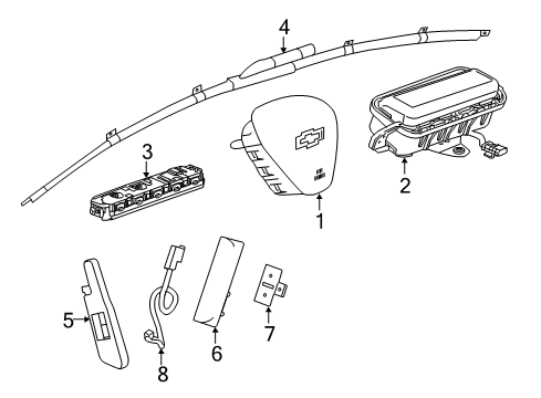 2017 Chevrolet Malibu Air Bag Components Side Sensor Diagram for 13583355