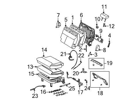 2007 Toyota Sienna Rear Seat Components Stay Diagram for 71305-08020