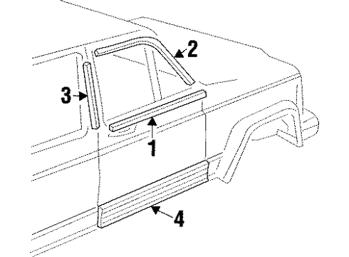 2000 Jeep Cherokee Exterior Trim - Front Door Molding-Front Door Diagram for 5DY15DX9AE