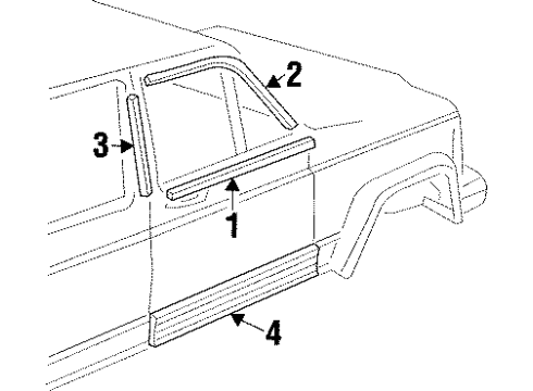 1997 Jeep Cherokee Exterior Trim - Front Door Molding-Front Door Diagram for 5DY15DX9AC