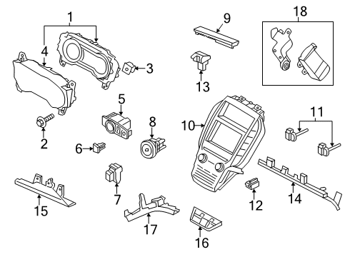 2018 Lincoln MKC Switches Cluster Lens Diagram for EJ7Z-10890-A