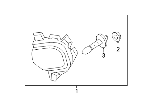 2011 Hyundai Azera Fog Lamps Front Passenger Side Fog Light Assembly Diagram for 92202-3L500