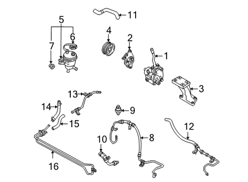 2006 Ford Escape P/S Pump & Hoses, Steering Gear & Linkage Power Steering Pump Bracket Diagram for YL8Z-6D027-AA