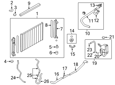 2011 Nissan Quest Radiator & Components Mounting-Radiator Diagram for 21507-1AA0B