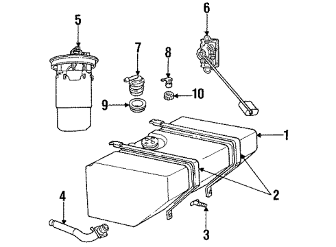 1996 Dodge Viper Fuel Supply Valve-Fuel Tank Rollover Safety Diagram for 4763826