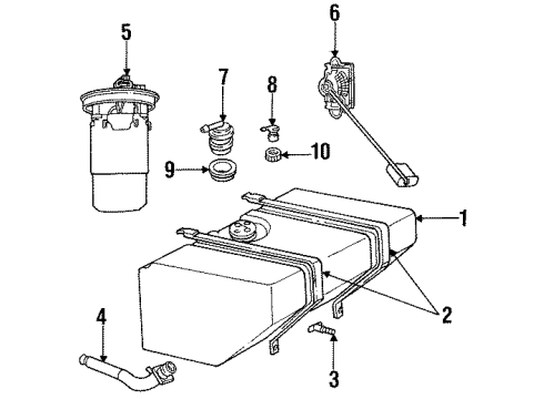 1995 Dodge Viper Fuel System Components Tube-Fuel Fill Diagram for 4643097