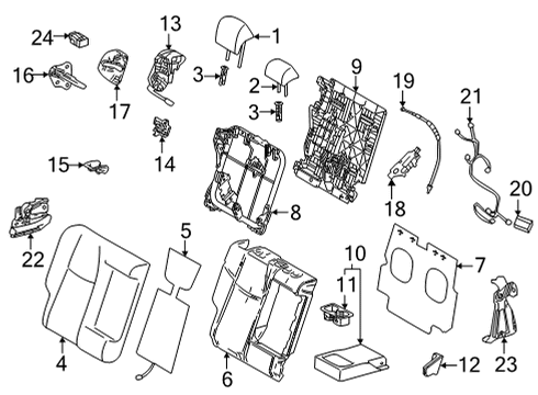 2022 Lexus NX350 Rear Seat Components Lower Hinge Diagram for 71305-42010