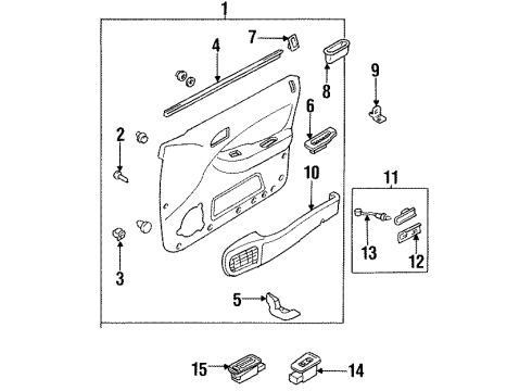 1994 Kia Sephia Bulbs Weatherstrip-Glass In, RH Diagram for 0K20258821