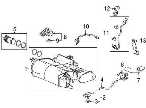 2021 Honda Accord Emission Components SENSOR, OXYGEN Diagram for 36532-6B2-A51