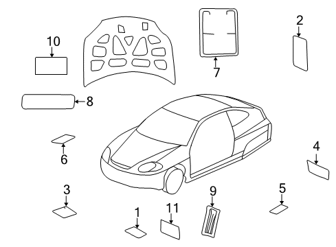 2001 Honda Insight Information Labels Label, SRS Caution (Child Seat) Diagram for 78527-SL0-L81