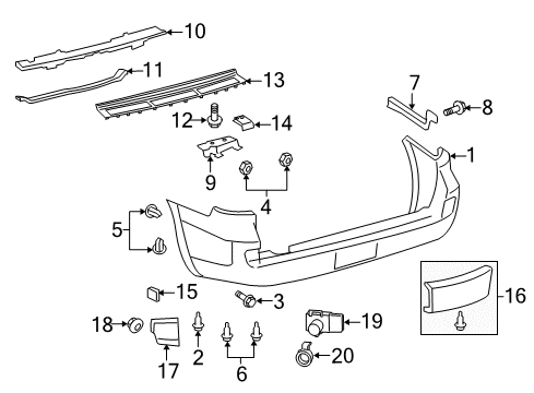 2014 Lexus LX570 Rear Bumper Lamp Assembly, Rear Fog, L Diagram for 81490-60060