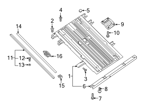 2017 Nissan Titan Pick Up Box - Floor INSULATOR-Rear Body Floor Diagram for 74762-EZ05A