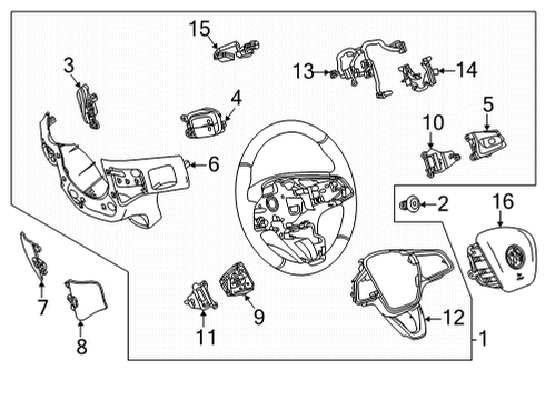 2020 Buick Encore GX Steering Column & Wheel, Steering Gear & Linkage Steering Wheel Diagram for 60004730