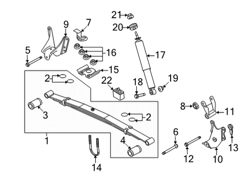 2015 Ford E-350 Super Duty Rear Suspension Front Mount Bracket Diagram for 8C2Z-5775-BA