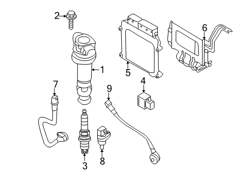 2012 Kia Soul Ignition System Engine Ecm Control Module Diagram for 391032EAH0