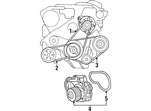 1996 Acura TL Water Pump, Belts & Pulleys Belt, Power Steering Pump (Mitsuboshi) Diagram for 56992-P1R-004