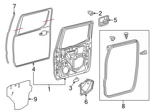 2021 Toyota Tacoma Door & Components Door Shell Diagram for 67003-04121