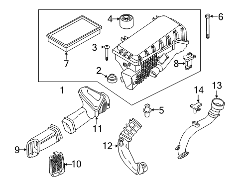 2019 BMW M760i xDrive Powertrain Control Intake Silencer Right Diagram for 13717593190