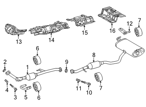 2022 Toyota Corolla Cross Exhaust Components Rear Bracket Diagram for 17575-F2060