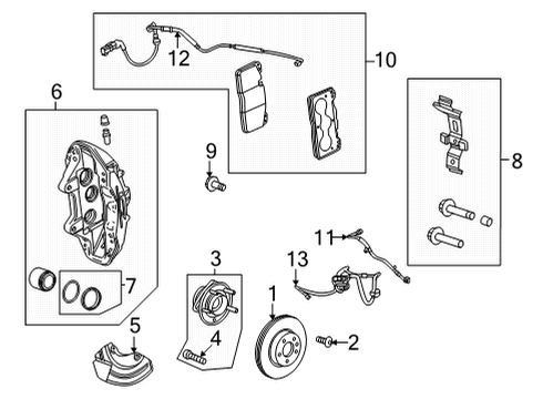 2022 Cadillac CT5 Front Brakes ABS Sensor Diagram for 85516632