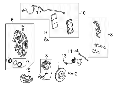 2022 Cadillac CT5 Front Brakes Caliper Seal Kit Diagram for 19207044