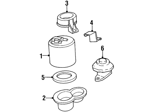 1989 Oldsmobile Cutlass Calais Emission Components Canister Asm-Fuel Vapor Diagram for 17089060