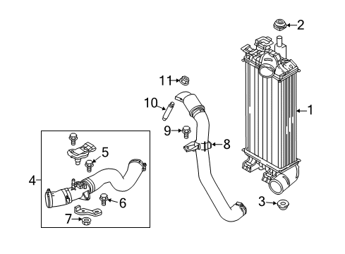 2017 Ford Focus Intercooler Intercooler Diagram for CV6Z-6K775-B