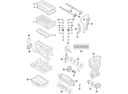 2019 Hyundai Elantra Engine Parts, Mounts, Cylinder Head & Valves, Camshaft & Timing, Oil Pan, Oil Pump, Crankshaft & Bearings, Pistons, Rings & Bearings, Variable Valve Timing Pulley-Damper Diagram for 23124-2E502
