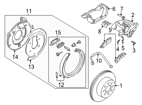 2007 Buick Rainier Brake Components Front Pads Diagram for 19178358