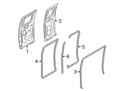 2011 Ford E-250 Side Loading Door - Door & Components Door Shell Diagram for 8C2Z-1524622-A