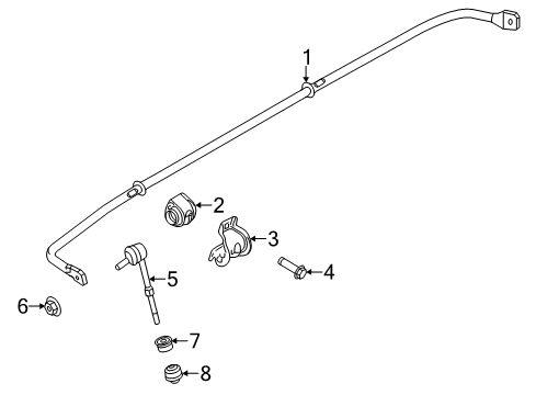 2018 Ford Focus Stabilizer Bar & Components - Rear Stabilizer Link Nut Diagram for -W708990-S442